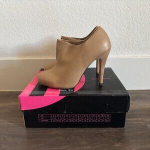 Taupe/Beige Ankle Booties, Size 8